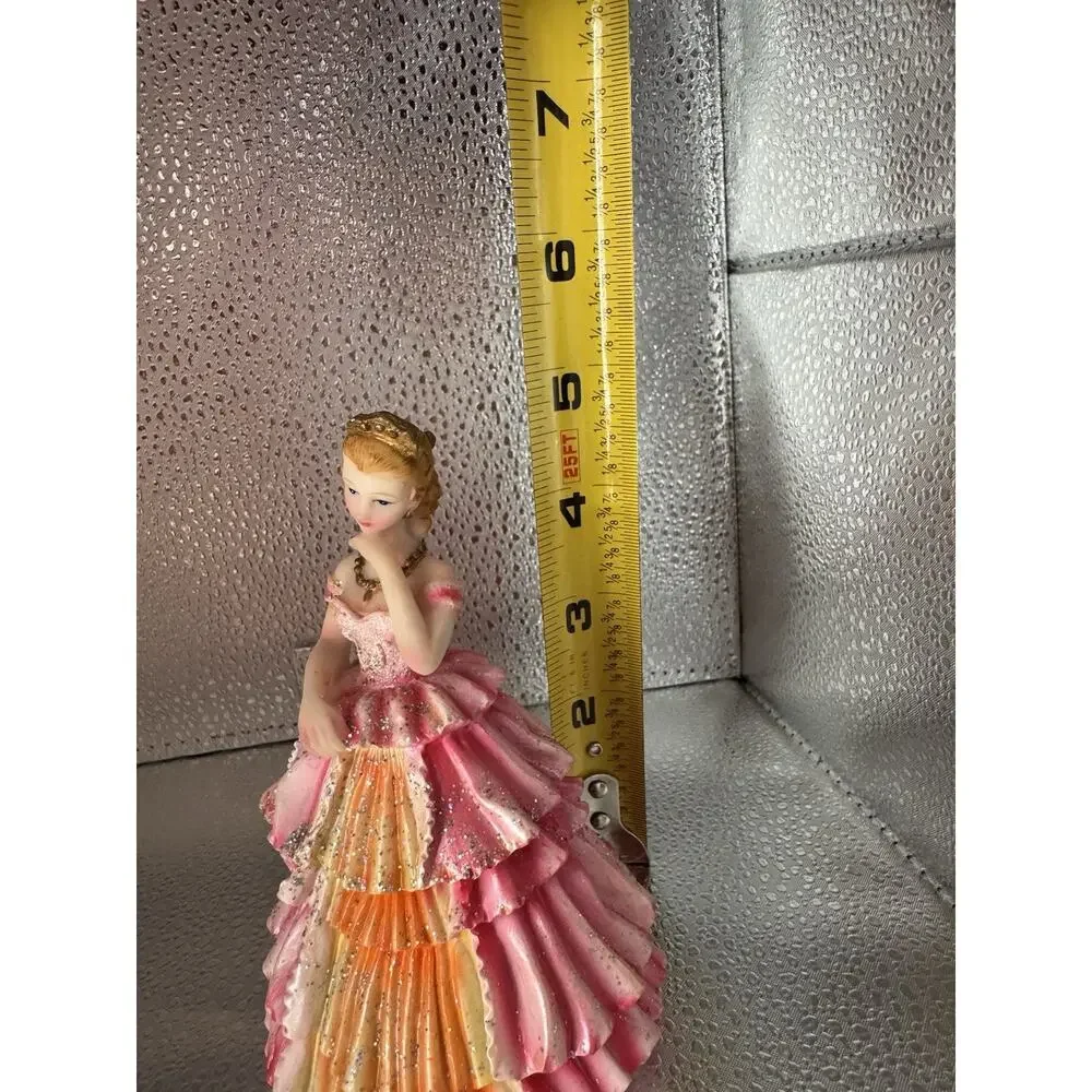Mis Quince Anos 4.5 inches Pink /Orange Cake Topper Doll
